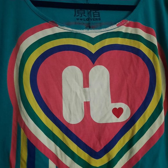 Harajuku Lovers Disco Shirt womens L Green - Picture 2 of 6